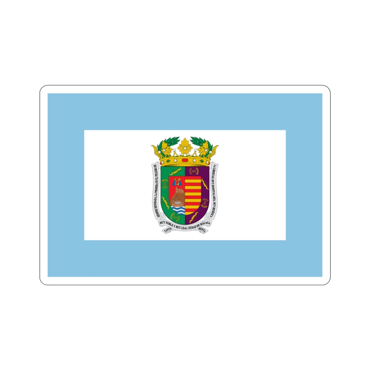 Flag of Málaga Spain STICKER Vinyl Die-Cut Decal-3 Inch-The Sticker Space