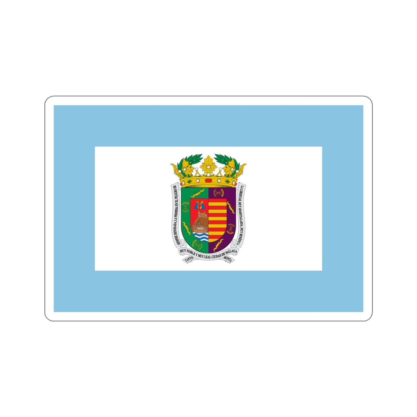 Flag of Málaga Spain STICKER Vinyl Die-Cut Decal-4 Inch-The Sticker Space