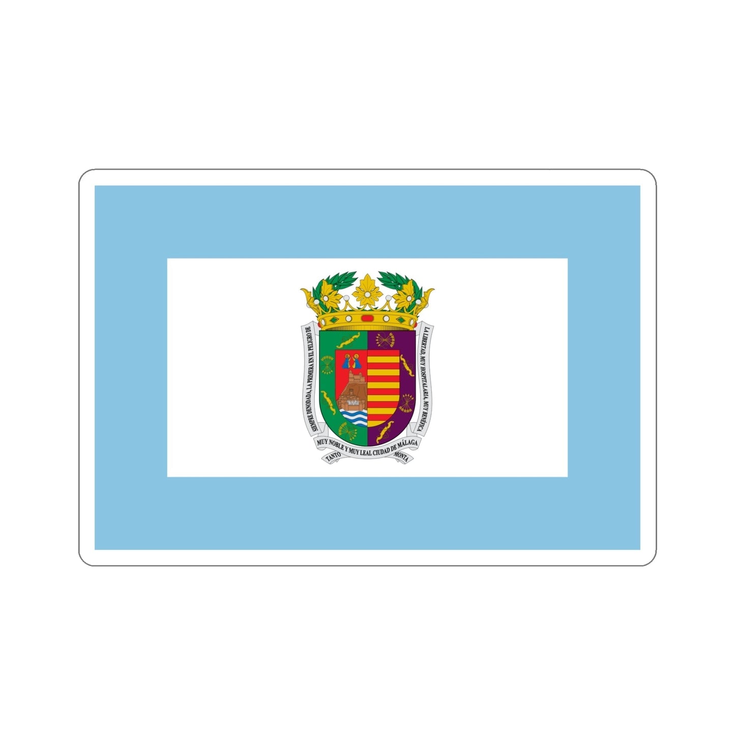 Flag of Málaga Spain STICKER Vinyl Die-Cut Decal-5 Inch-The Sticker Space