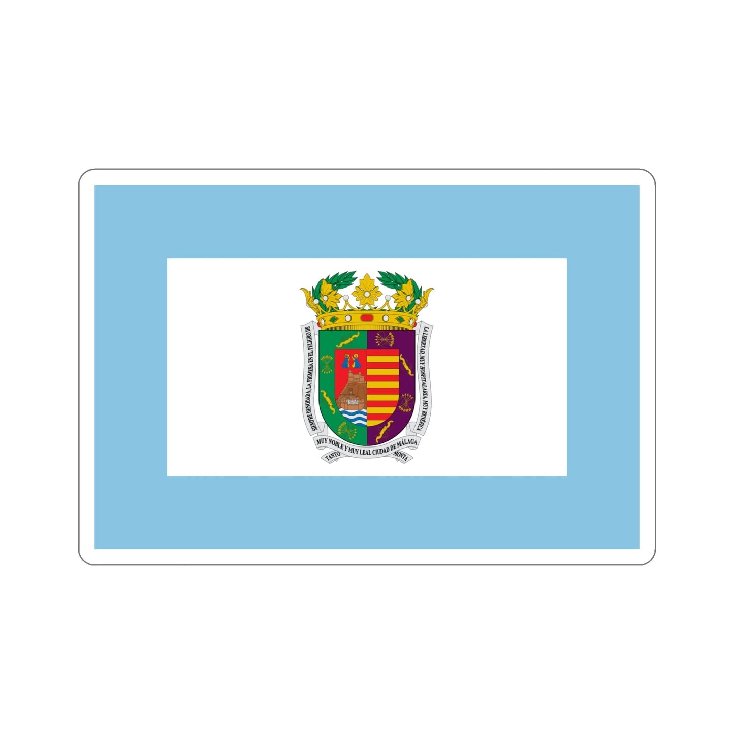 Flag of Málaga Spain STICKER Vinyl Die-Cut Decal-6 Inch-The Sticker Space