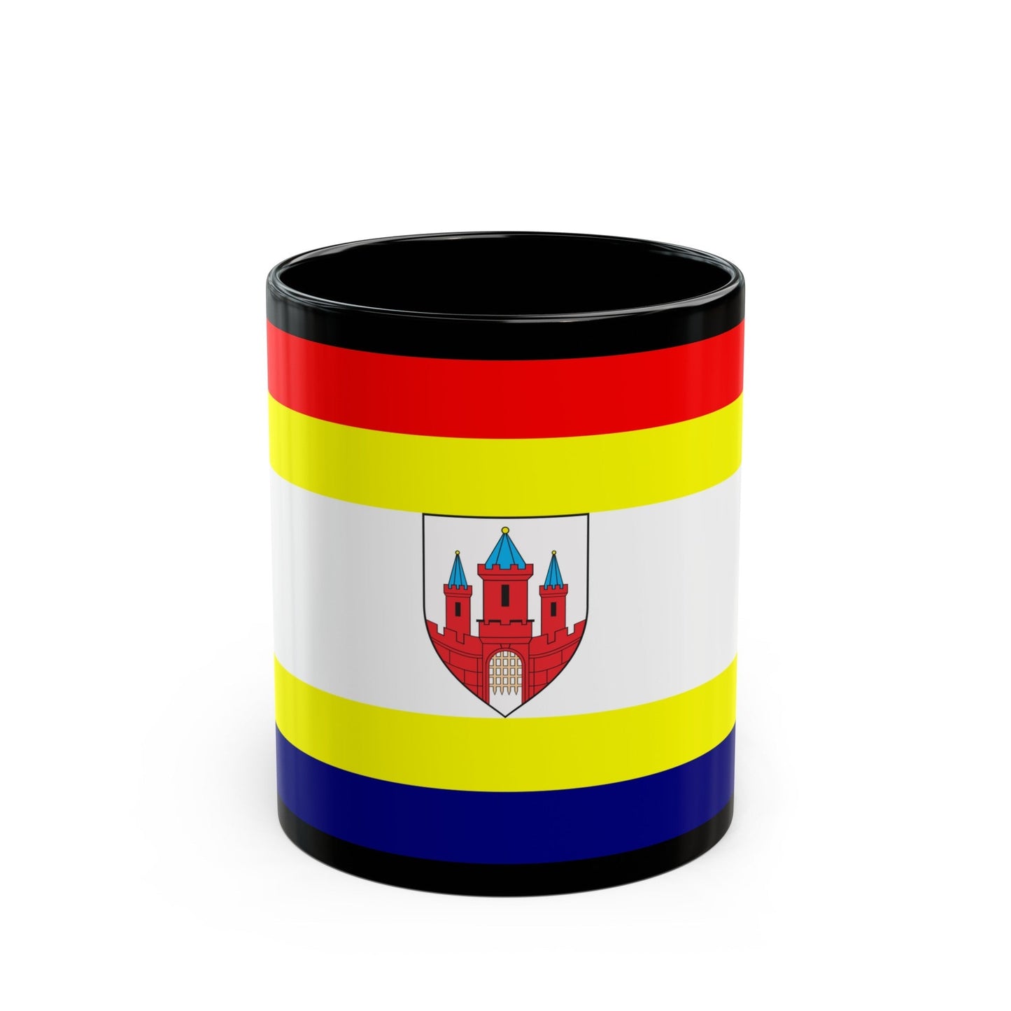 Flag of Malbork Poland - Black Coffee Mug-11oz-The Sticker Space