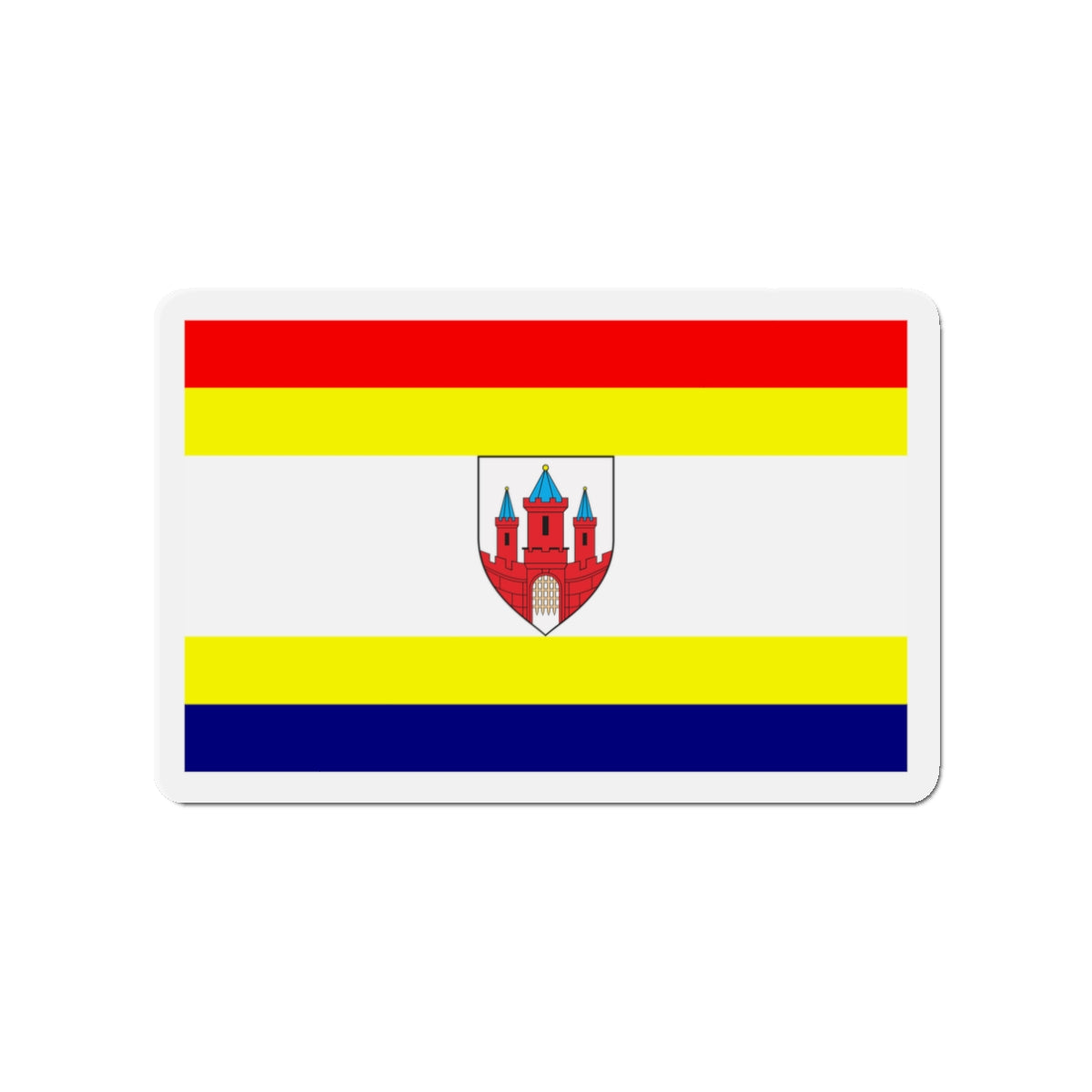 Flag of Malbork Poland - Die-Cut Magnet-3" x 3"-The Sticker Space