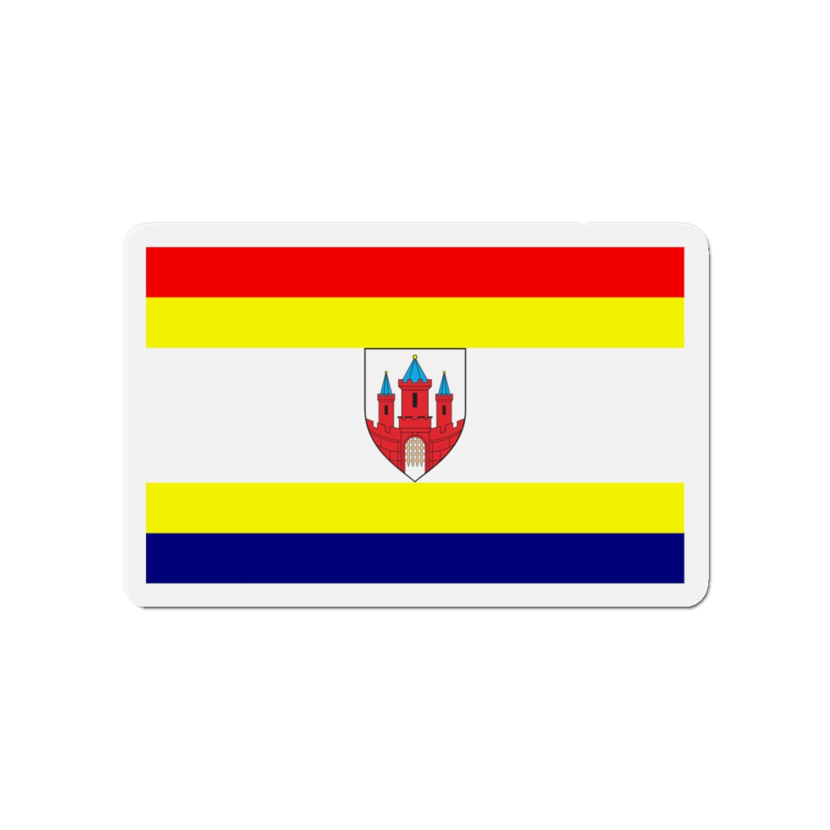 Flag of Malbork Poland - Die-Cut Magnet-4" x 4"-The Sticker Space