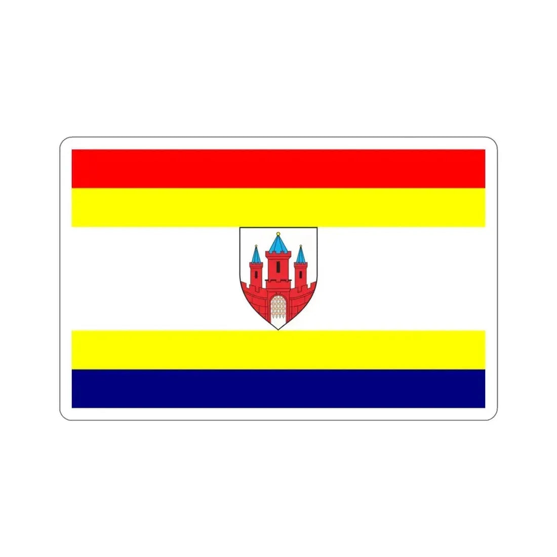 Flag of Malbork Poland STICKER Vinyl Die-Cut Decal 3 Inch - The Sticker Space