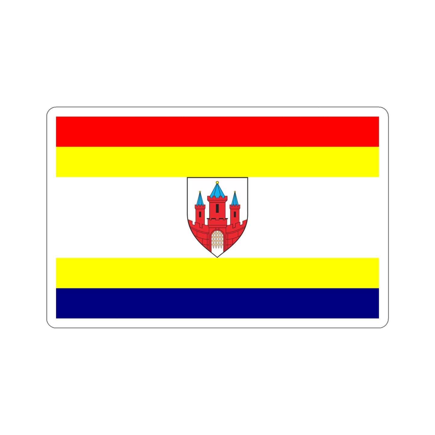 Flag of Malbork Poland STICKER Vinyl Die-Cut Decal-4 Inch-The Sticker Space