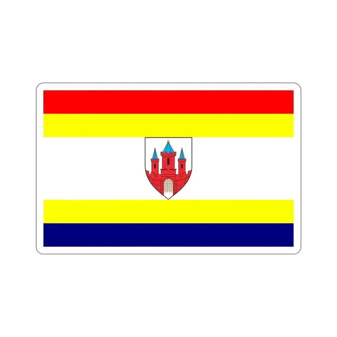 Flag of Malbork Poland STICKER Vinyl Die-Cut Decal 4 Inch - The Sticker Space