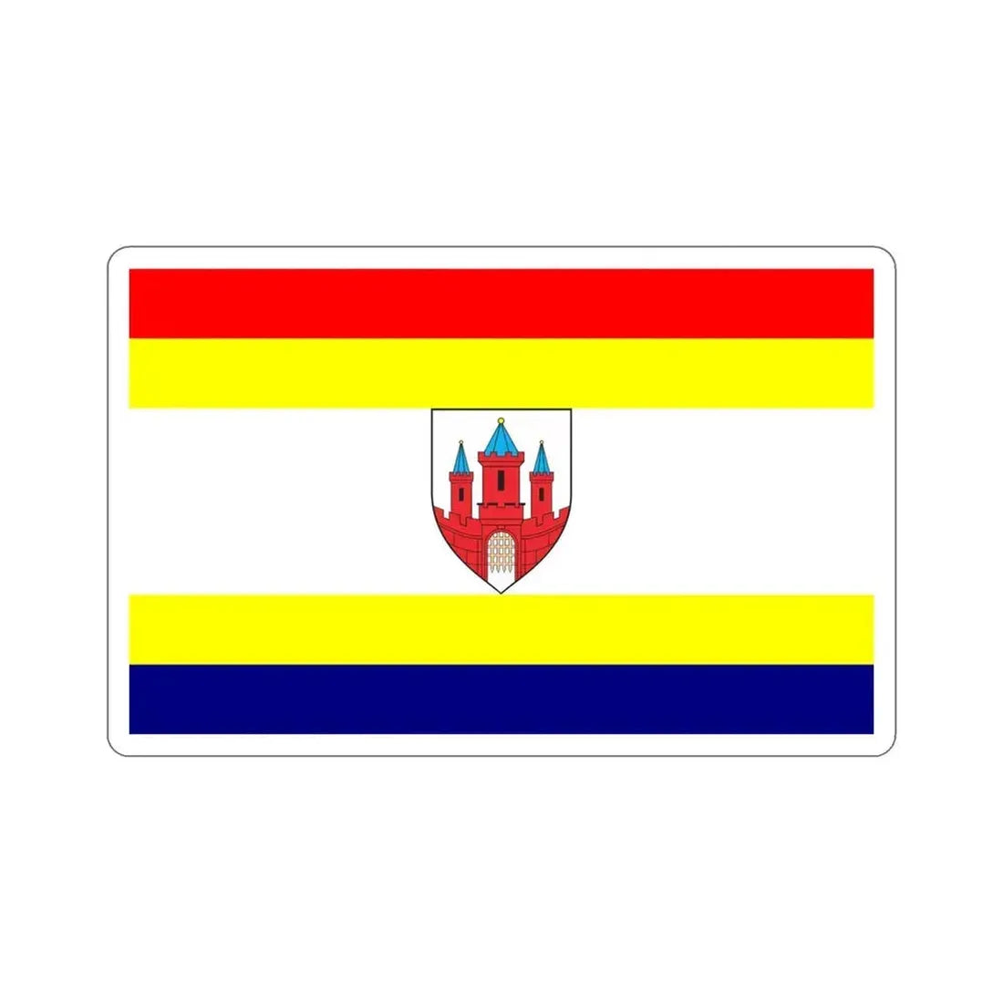 Flag of Malbork Poland STICKER Vinyl Die-Cut Decal 4 Inch - The Sticker Space