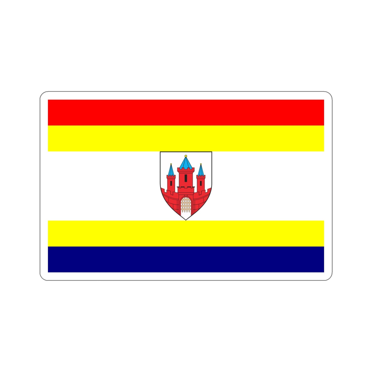 Flag of Malbork Poland STICKER Vinyl Die-Cut Decal-5 Inch-The Sticker Space