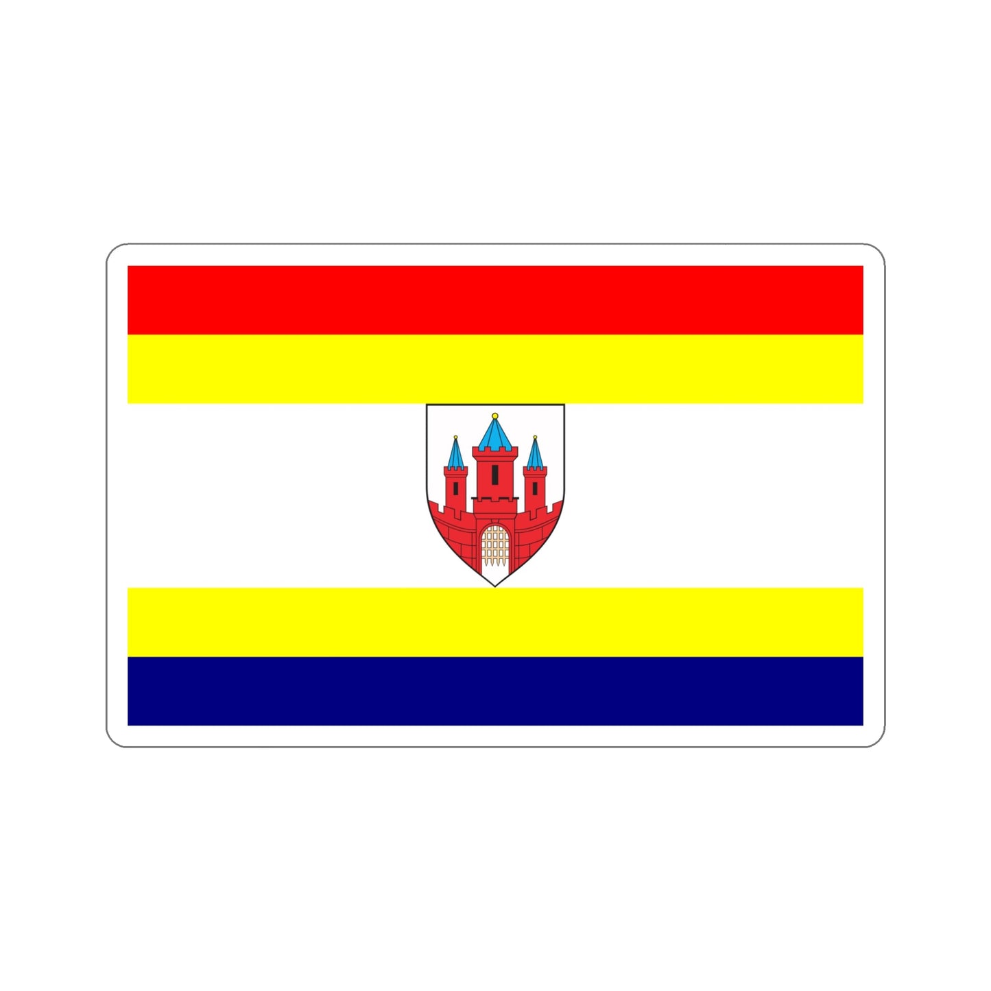 Flag of Malbork Poland STICKER Vinyl Die-Cut Decal-6 Inch-The Sticker Space