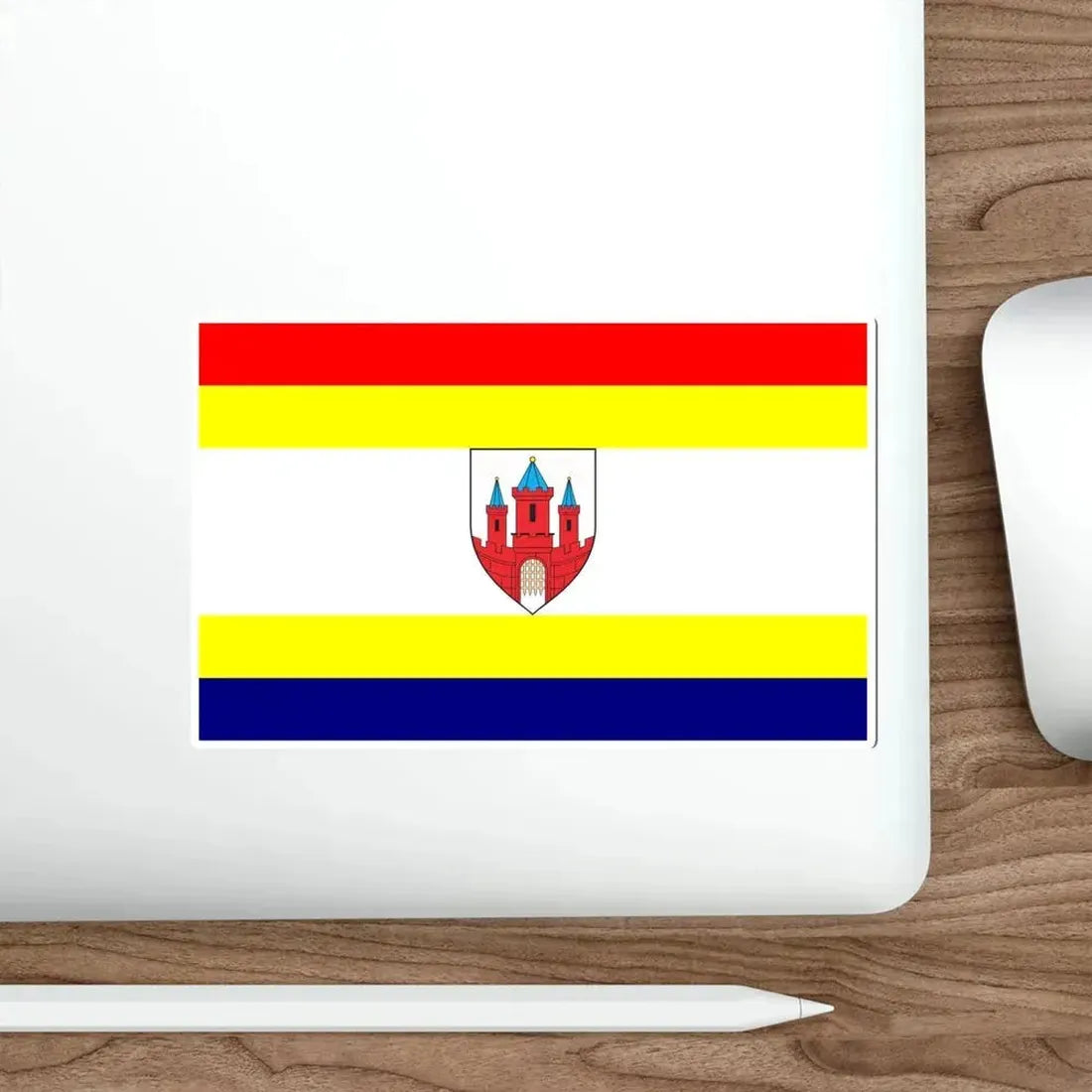 Flag of Malbork Poland STICKER Vinyl Die-Cut Decal - The Sticker Space