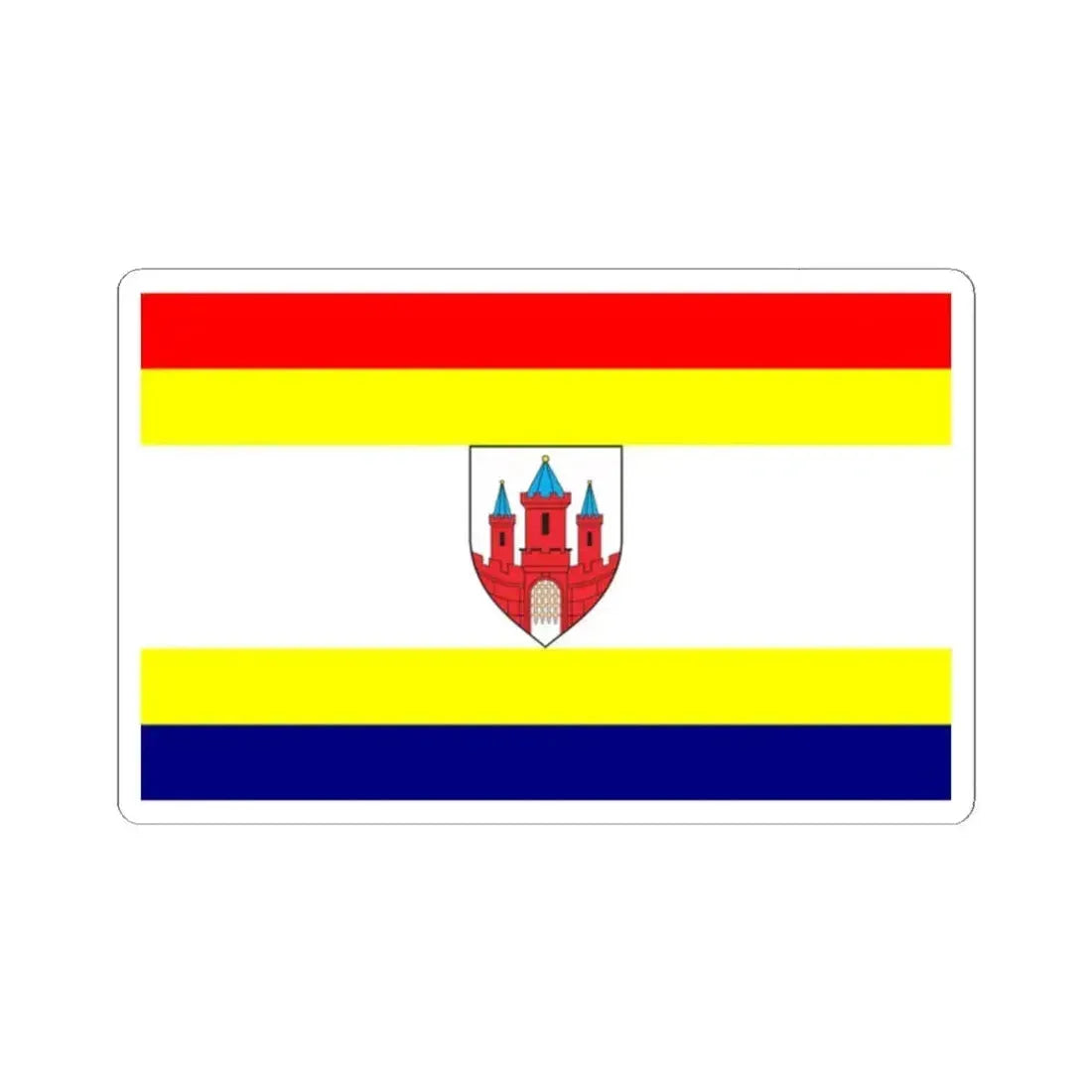 Flag of Malbork Poland - STICKER Vinyl Kiss-Cut Decal 2 Inch White - The Sticker Space