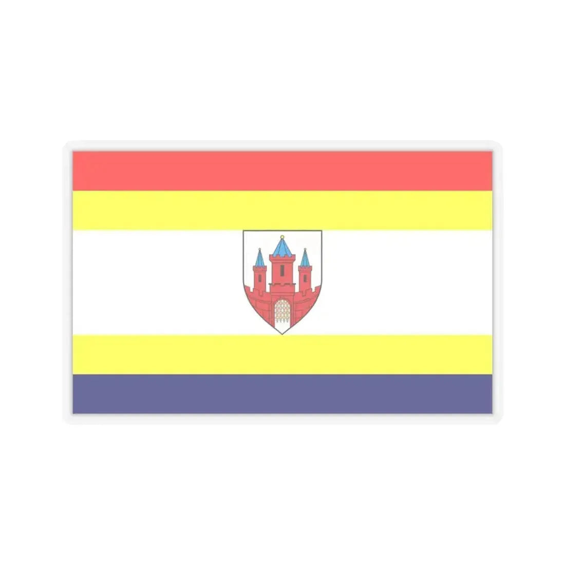 Flag of Malbork Poland - STICKER Vinyl Kiss-Cut Decal 3 Inch Transparent - The Sticker Space