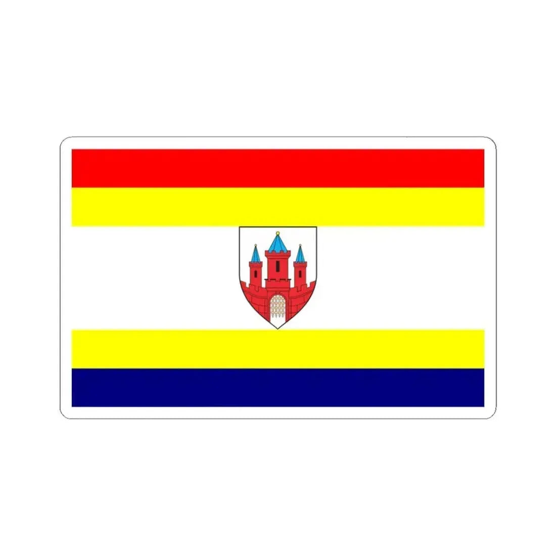 Flag of Malbork Poland - STICKER Vinyl Kiss-Cut Decal 3 Inch White - The Sticker Space