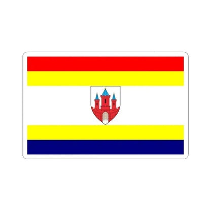 Flag of Malbork Poland - STICKER Vinyl Kiss-Cut Decal 3 Inch White - The Sticker Space