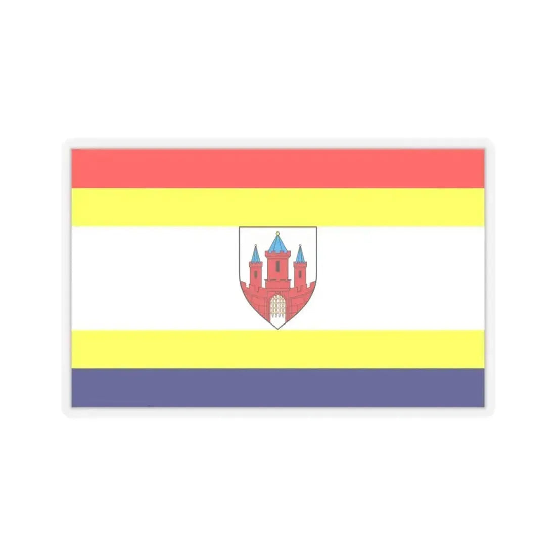 Flag of Malbork Poland - STICKER Vinyl Kiss-Cut Decal 4 Inch Transparent - The Sticker Space
