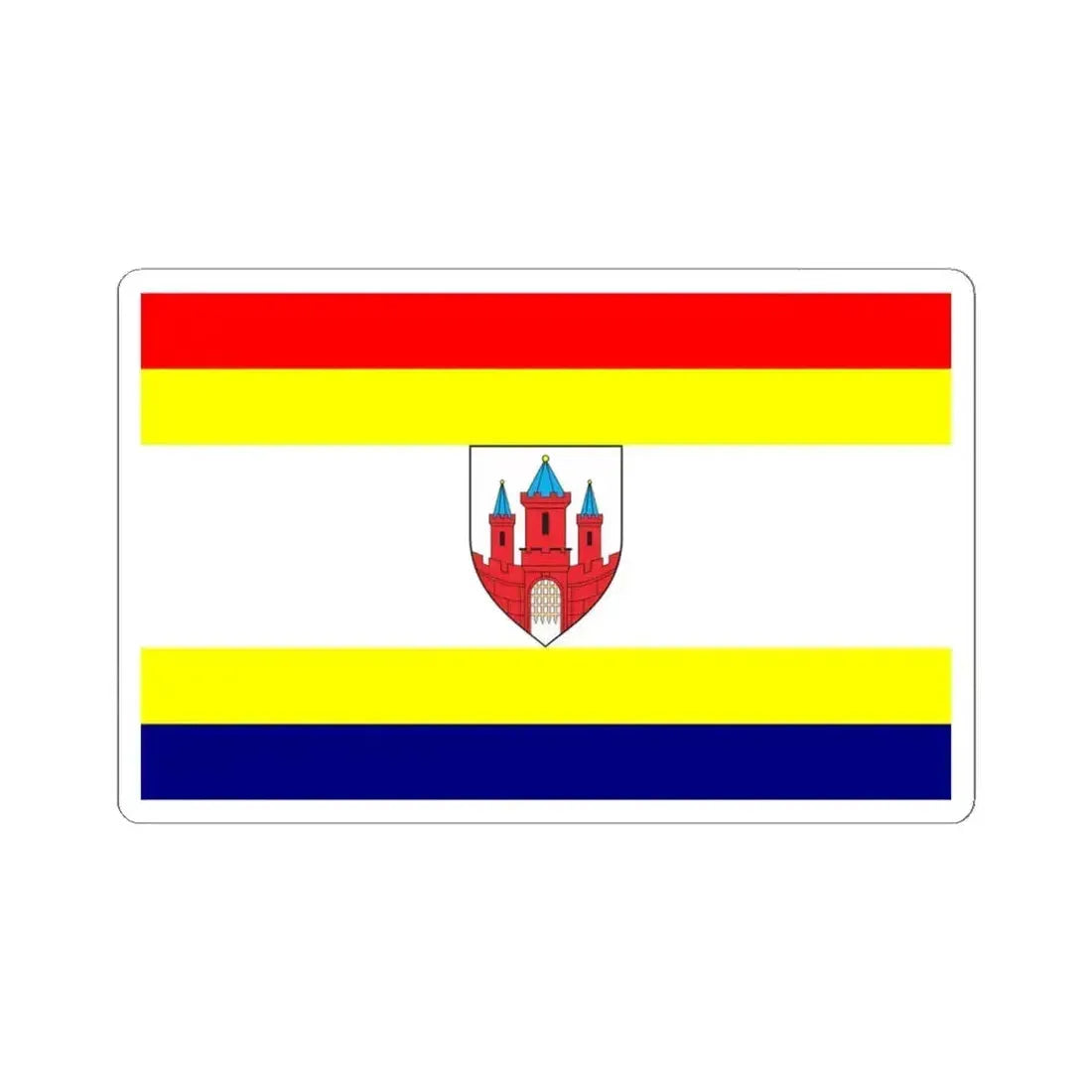 Flag of Malbork Poland - STICKER Vinyl Kiss-Cut Decal 4 Inch White - The Sticker Space