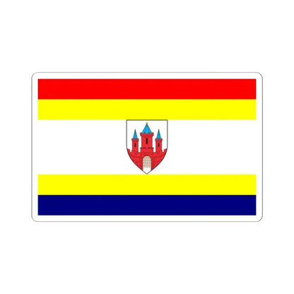 Flag of Malbork Poland - STICKER Vinyl Kiss-Cut Decal 4 Inch White - The Sticker Space