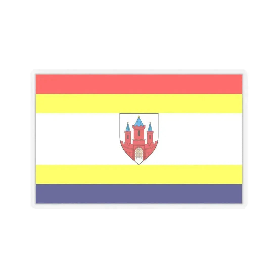 Flag of Malbork Poland - STICKER Vinyl Kiss-Cut Decal 6 Inch Transparent - The Sticker Space