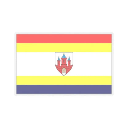 Flag of Malbork Poland - STICKER Vinyl Kiss-Cut Decal 6 Inch Transparent - The Sticker Space