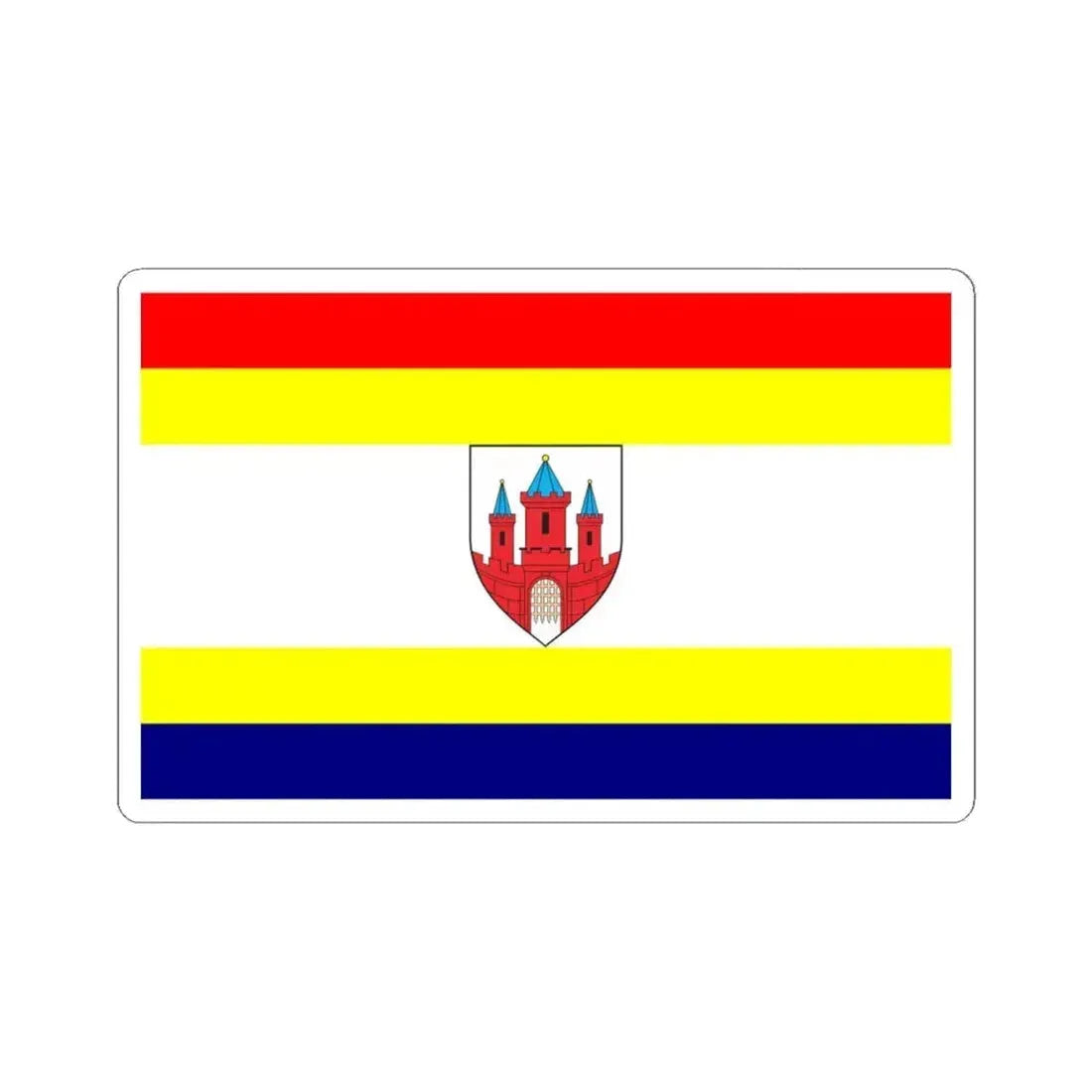 Flag of Malbork Poland - STICKER Vinyl Kiss-Cut Decal 6 Inch White - The Sticker Space