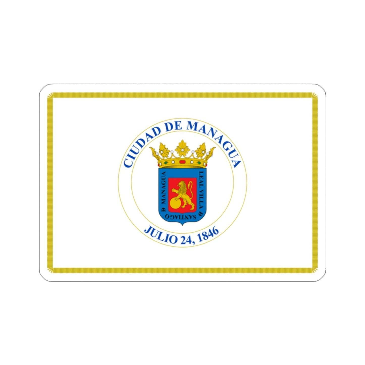 Flag of Managua, Nicaragua STICKER Vinyl Die-Cut Decal-2 Inch-The Sticker Space