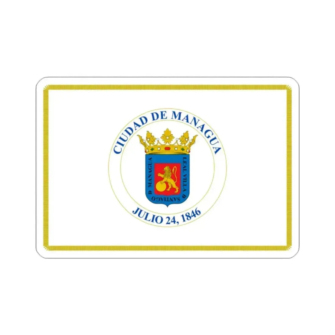 Flag of Managua, Nicaragua STICKER Vinyl Die-Cut Decal 2 Inch - The Sticker Space