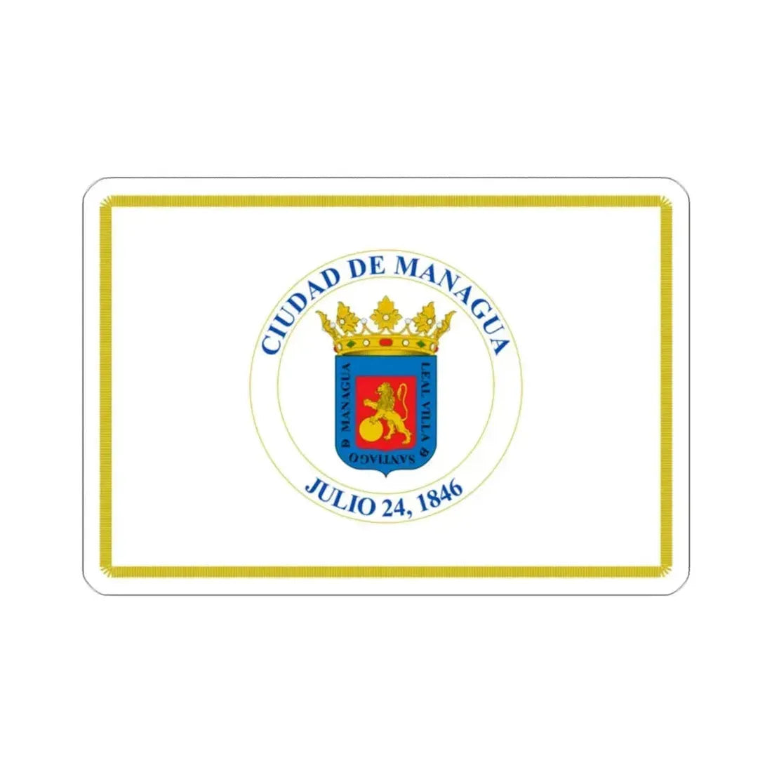 Flag of Managua, Nicaragua STICKER Vinyl Die-Cut Decal 2 Inch - The Sticker Space