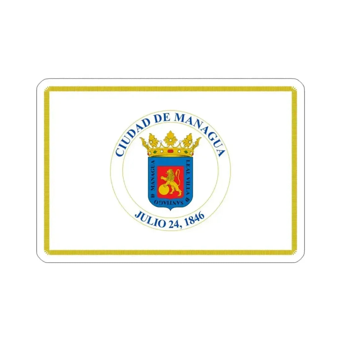 Flag of Managua, Nicaragua STICKER Vinyl Die-Cut Decal 3 Inch - The Sticker Space