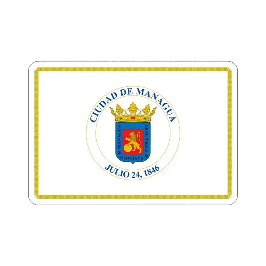 Flag of Managua, Nicaragua STICKER Vinyl Die-Cut Decal 3 Inch - The Sticker Space