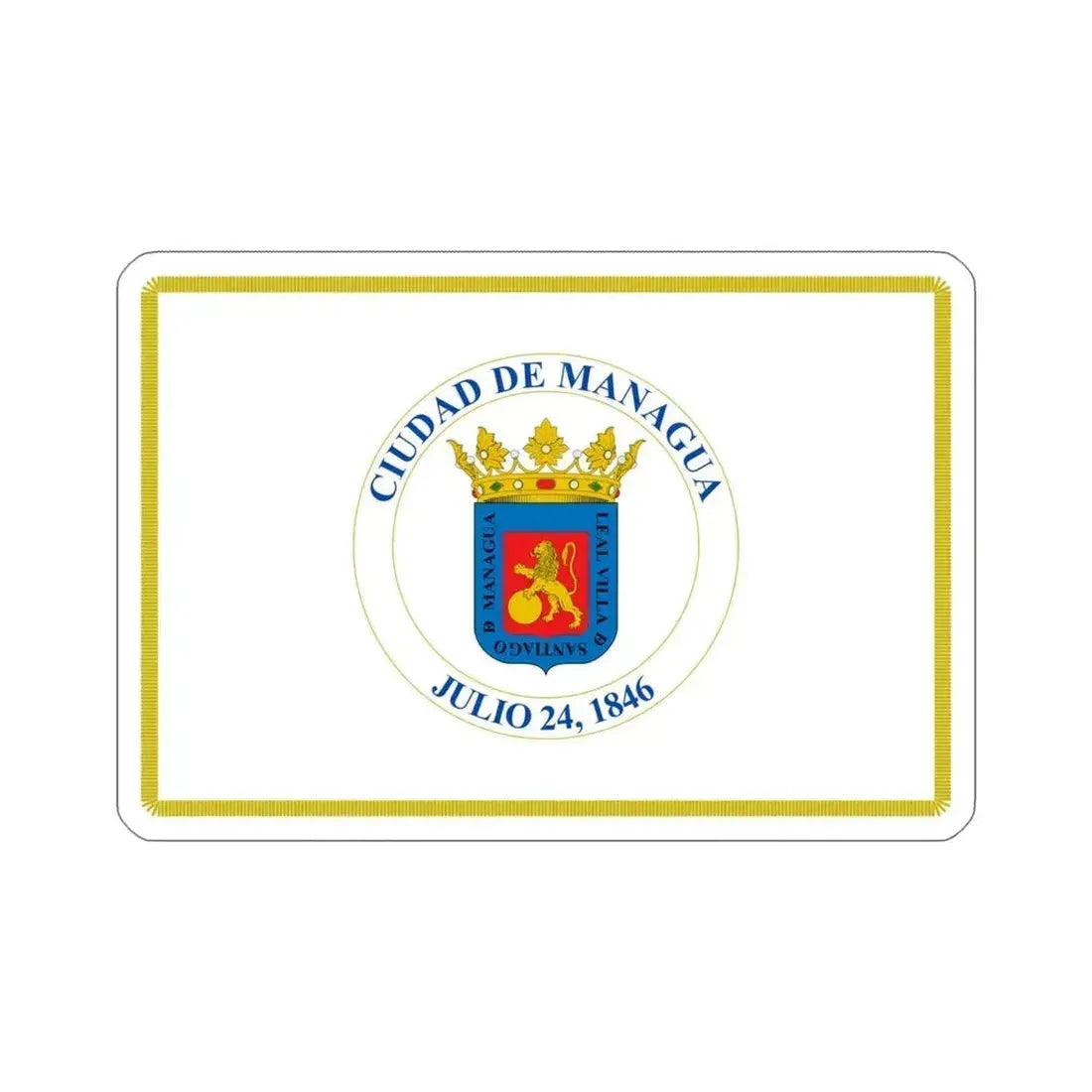 Flag of Managua, Nicaragua STICKER Vinyl Die-Cut Decal 4 Inch - The Sticker Space