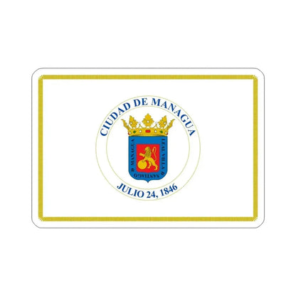Flag of Managua, Nicaragua STICKER Vinyl Die-Cut Decal 4 Inch - The Sticker Space