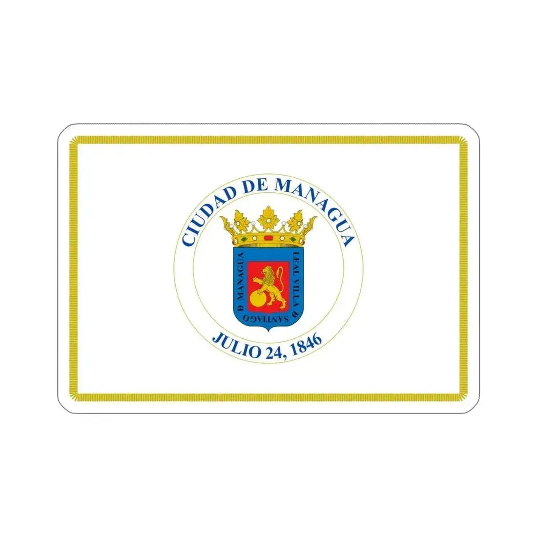 Flag of Managua, Nicaragua STICKER Vinyl Die-Cut Decal 5 Inch - The Sticker Space