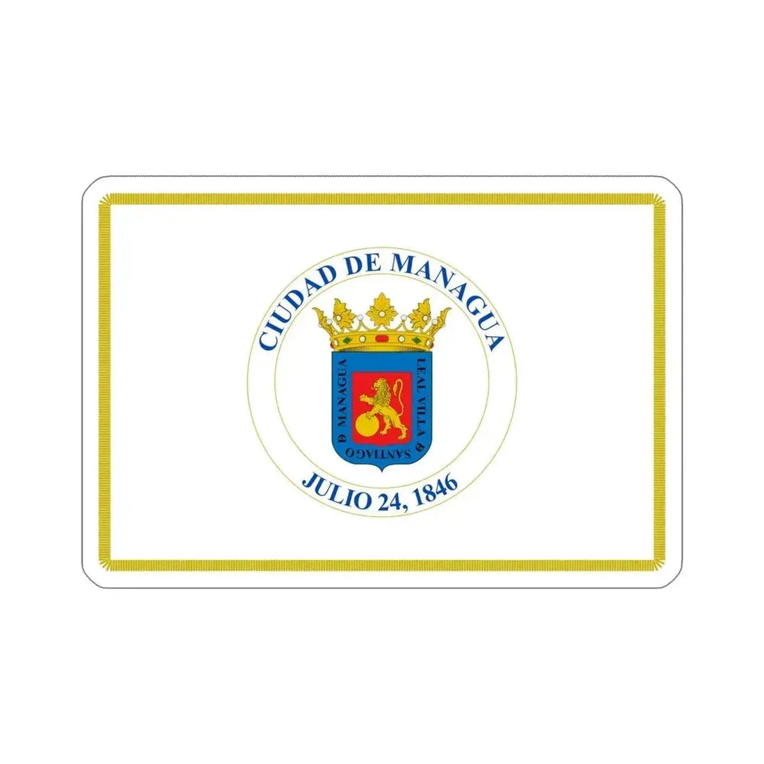 Flag of Managua, Nicaragua STICKER Vinyl Die-Cut Decal 5 Inch - The Sticker Space