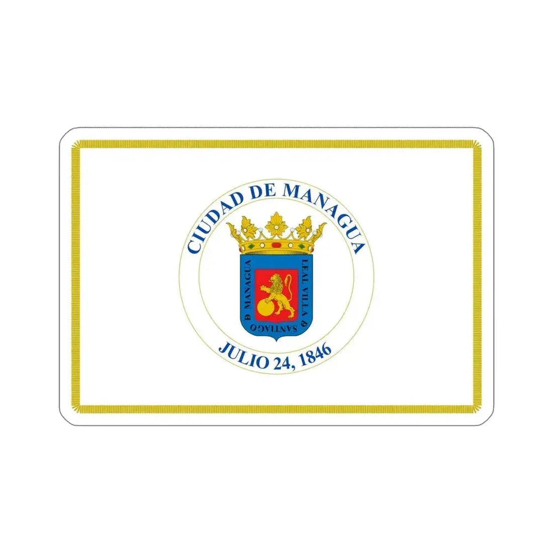 Flag of Managua, Nicaragua STICKER Vinyl Die-Cut Decal 6 Inch - The Sticker Space