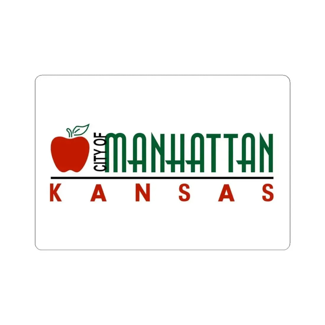 Flag of Manhattan Kansas 2009-2019 (United States) STICKER Vinyl Kiss-Cut Decal 4 Inch White - The Sticker Space