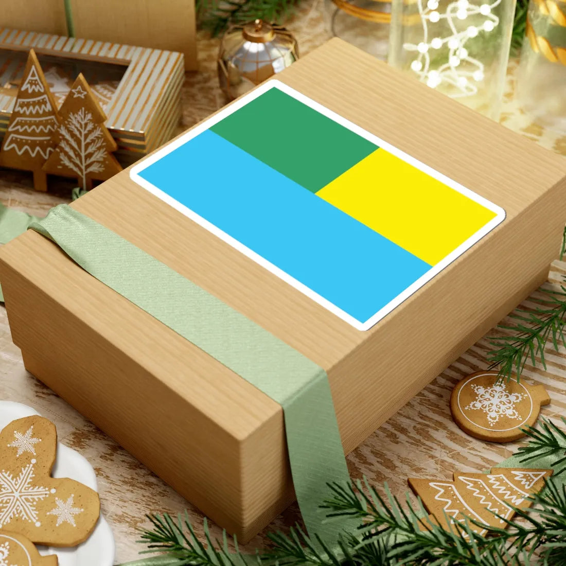 Flag of Manhush raion (Ukraine) STICKER Vinyl Kiss-Cut Decal - The Sticker Space