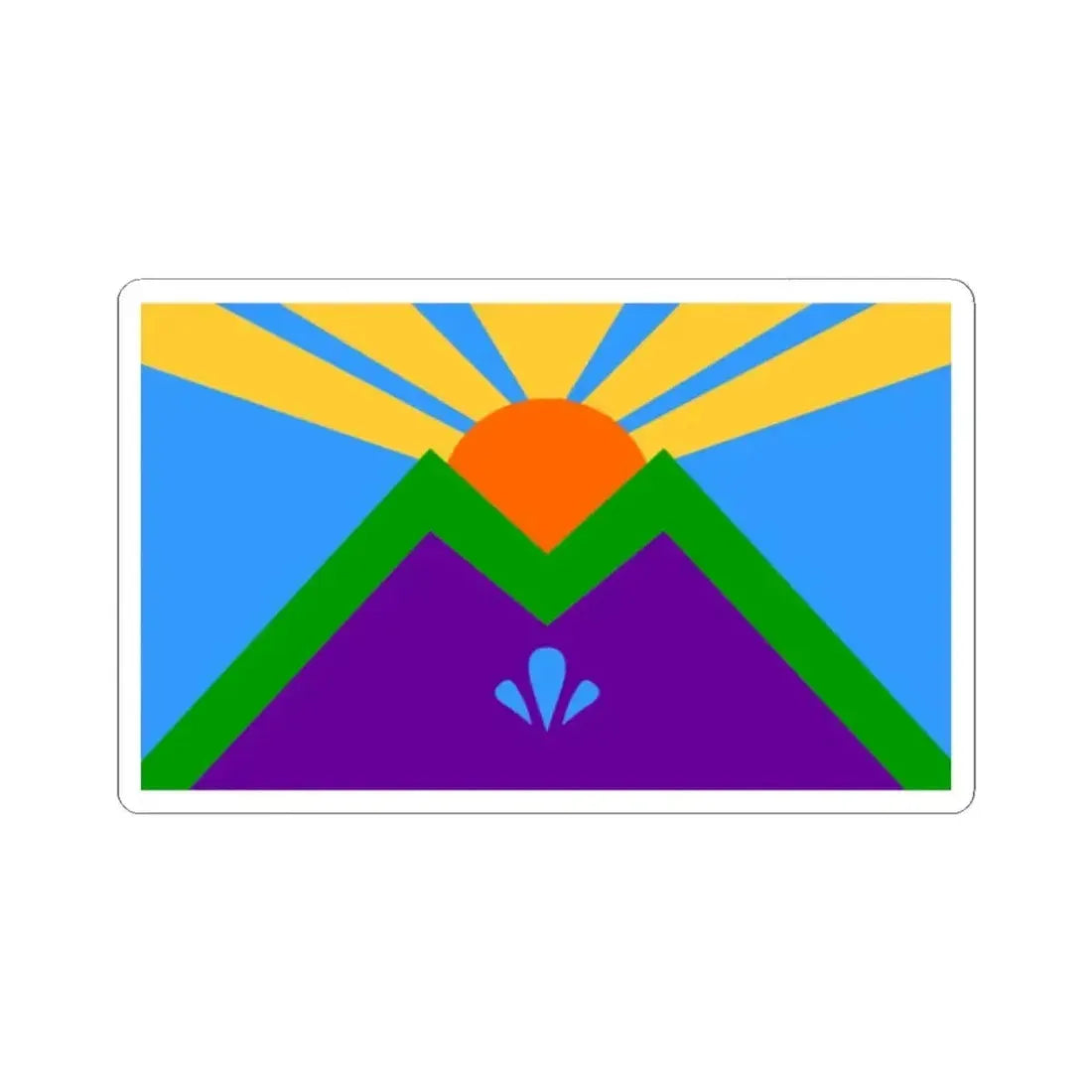 Flag of Manitou Springs Colorado (United States) STICKER Vinyl Kiss-Cut Decal 2 Inch White - The Sticker Space