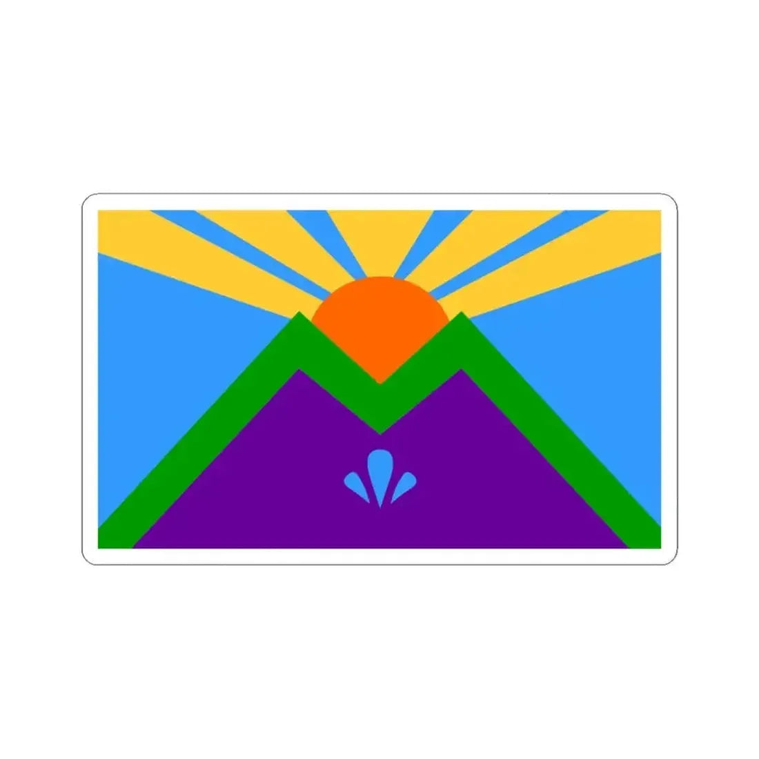 Flag of Manitou Springs Colorado (United States) STICKER Vinyl Kiss-Cut Decal 3 Inch White - The Sticker Space