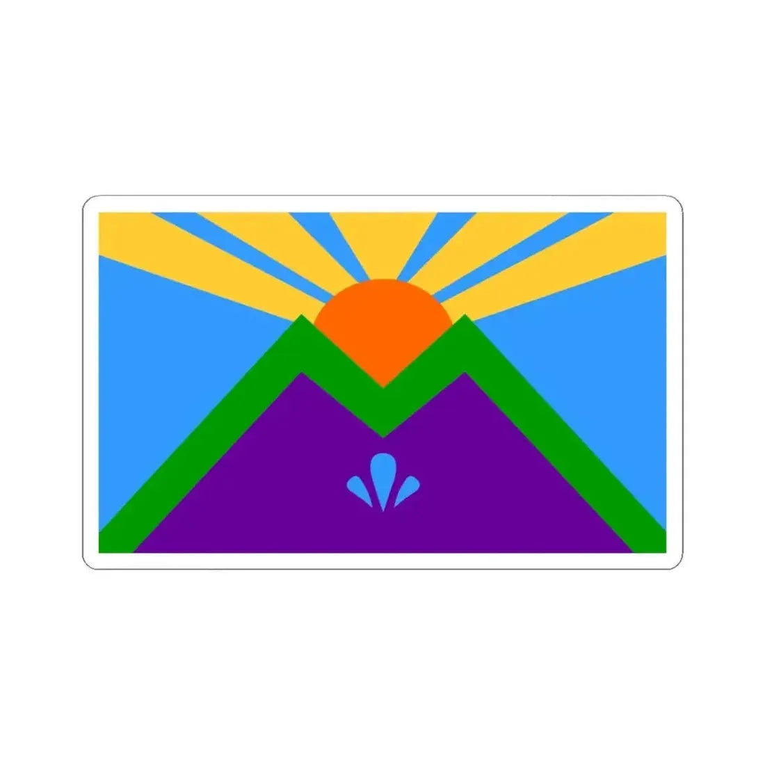 Flag of Manitou Springs Colorado (United States) STICKER Vinyl Kiss-Cut Decal 4 Inch White - The Sticker Space