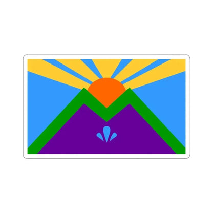 Flag of Manitou Springs Colorado (United States) STICKER Vinyl Kiss-Cut Decal 4 Inch White - The Sticker Space