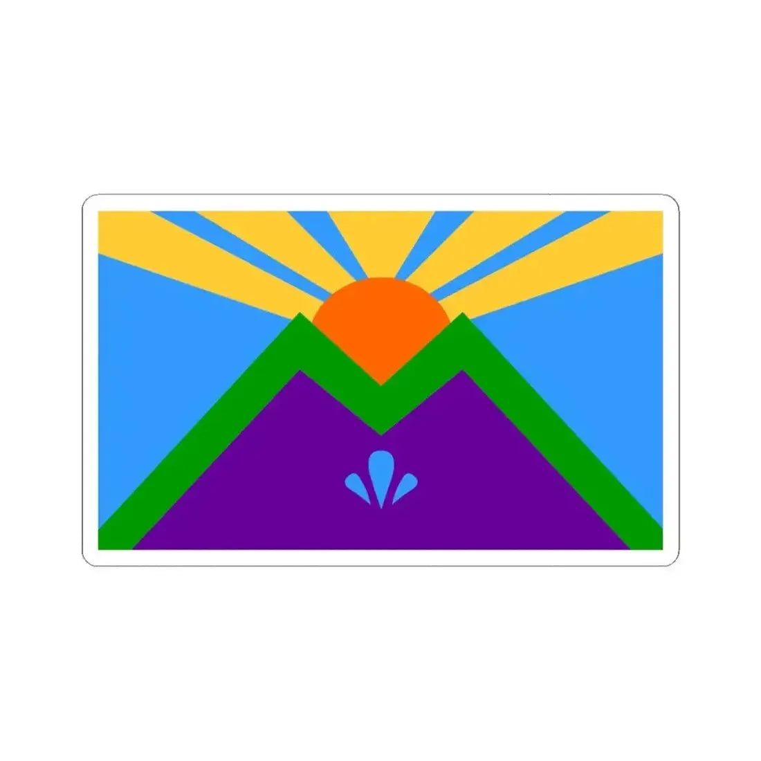 Flag of Manitou Springs Colorado (United States) STICKER Vinyl Kiss-Cut Decal 6 Inch White - The Sticker Space