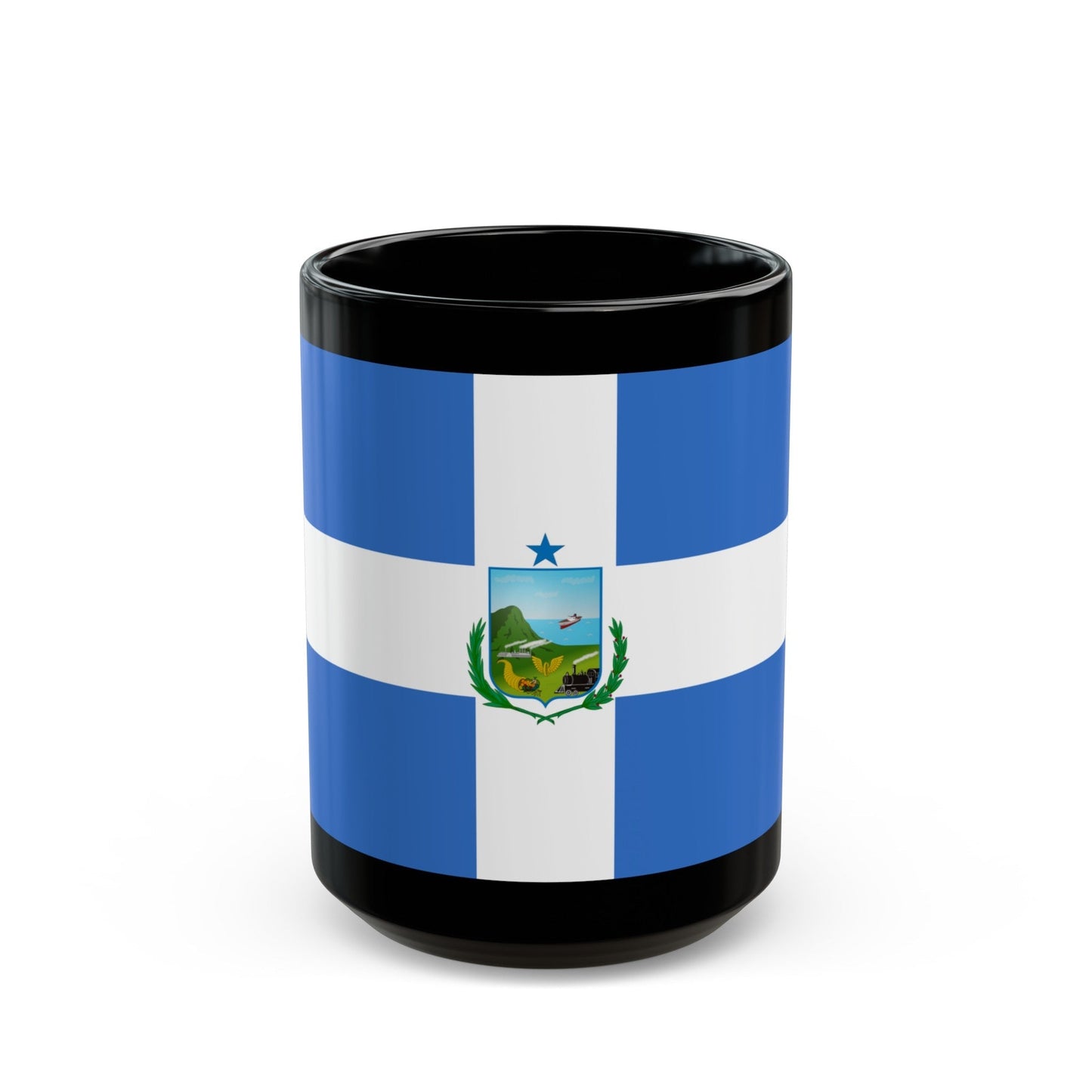 Flag of Manta Ecuador - Black Coffee Mug-15oz-The Sticker Space