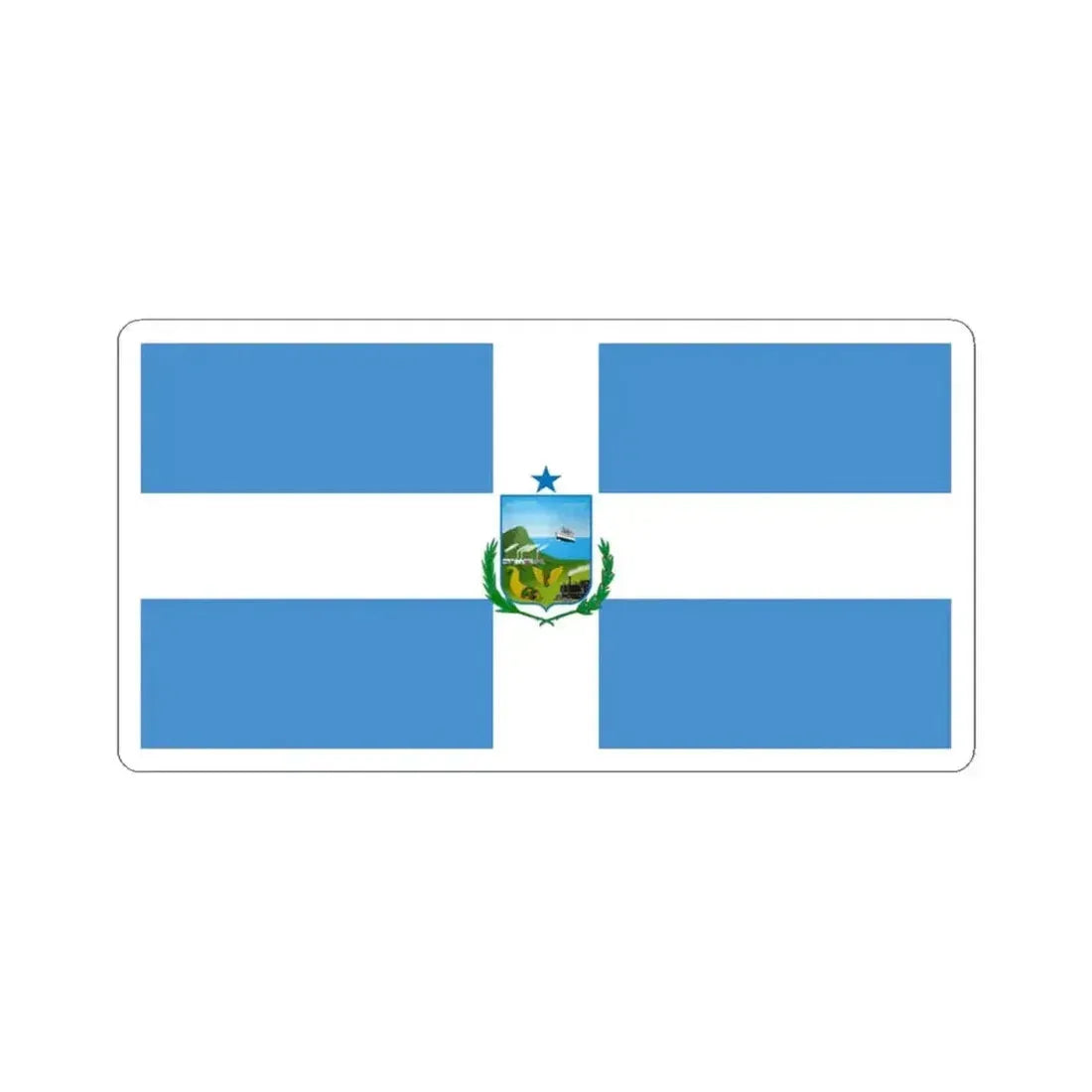 Flag of Manta Ecuador (Ecuador) STICKER Vinyl Kiss-Cut Decal 3 Inch White - The Sticker Space