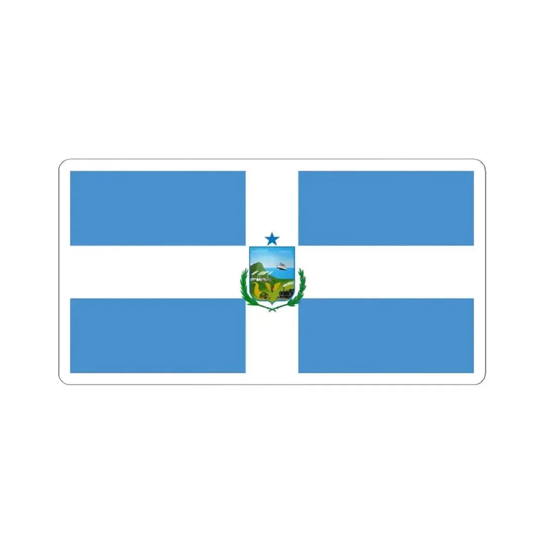 Flag of Manta Ecuador (Ecuador) STICKER Vinyl Kiss-Cut Decal 4 Inch White - The Sticker Space