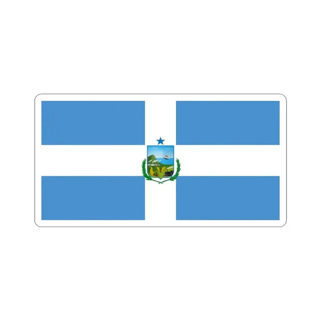 Flag of Manta Ecuador (Ecuador) STICKER Vinyl Kiss-Cut Decal 6 Inch White - The Sticker Space