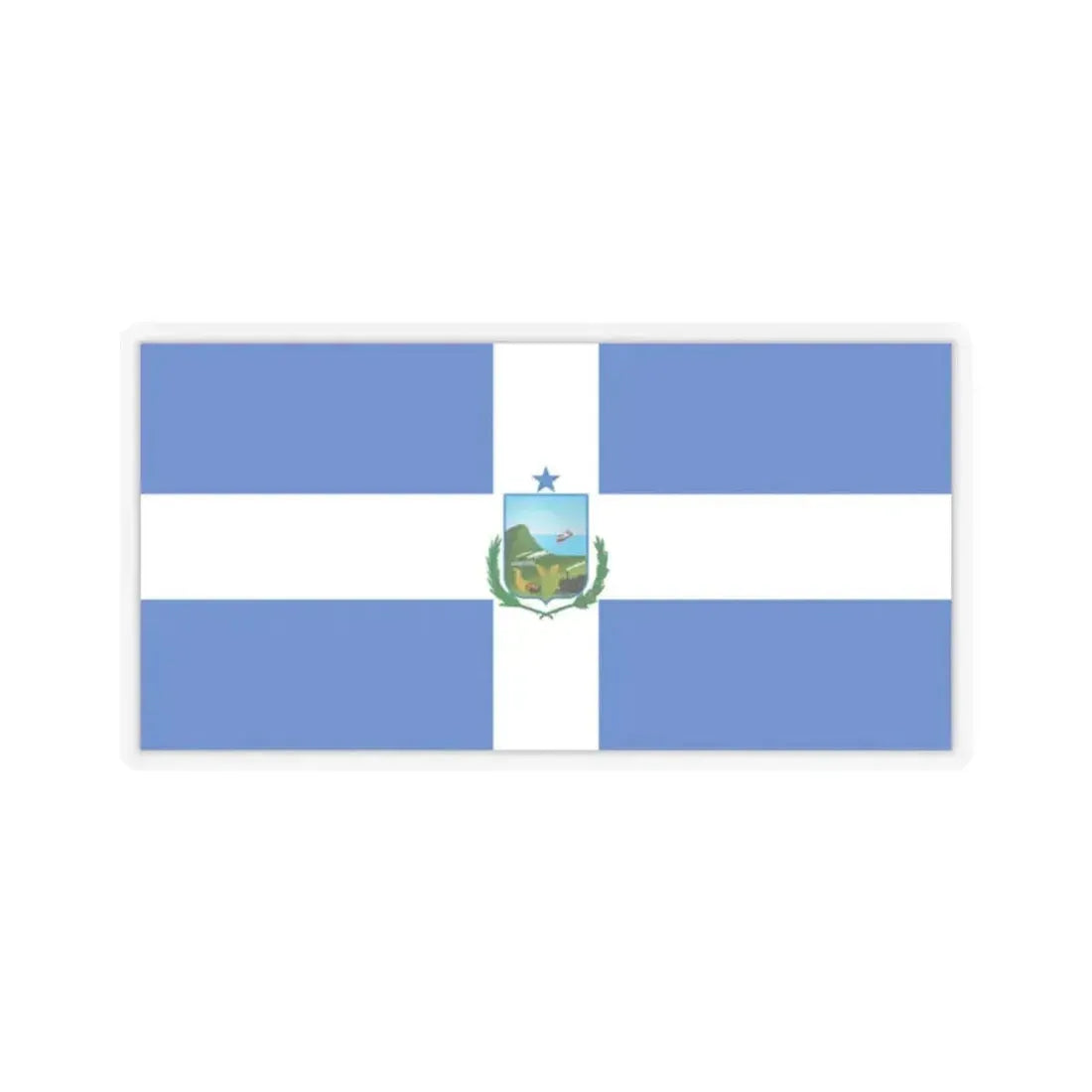 Flag of Manta Ecuador - STICKER Vinyl Kiss-Cut Decal 2 Inch Transparent - The Sticker Space