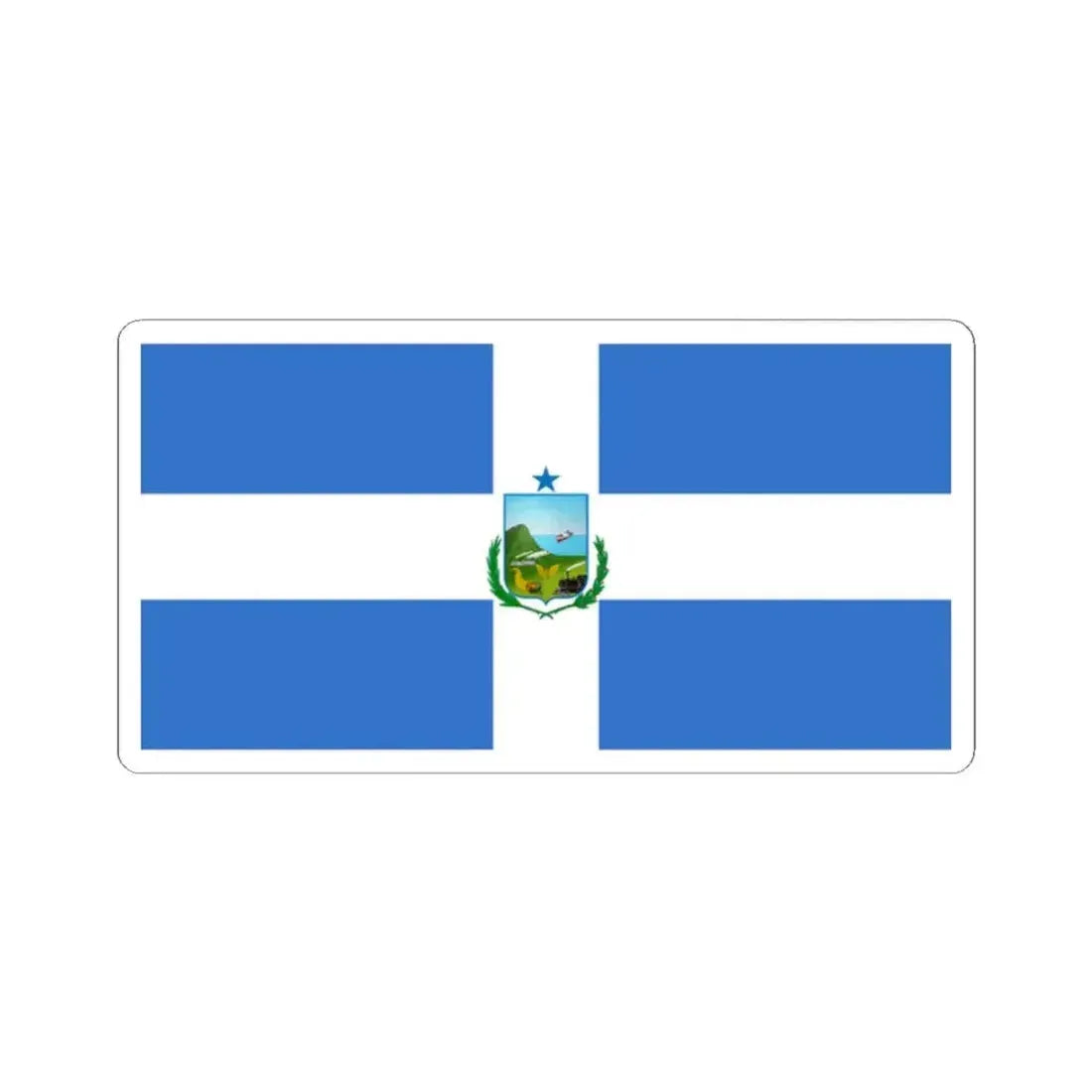 Flag of Manta Ecuador - STICKER Vinyl Kiss-Cut Decal 2 Inch White - The Sticker Space