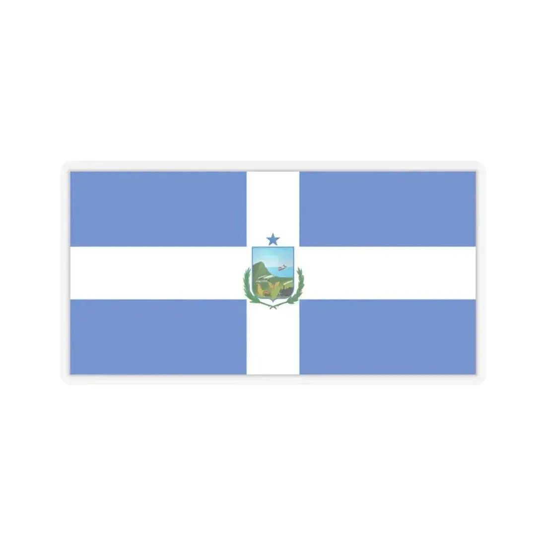 Flag of Manta Ecuador - STICKER Vinyl Kiss-Cut Decal 3 Inch Transparent - The Sticker Space