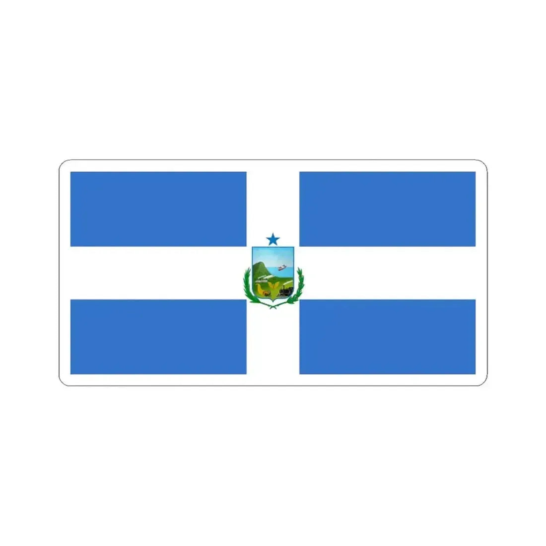 Flag of Manta Ecuador - STICKER Vinyl Kiss-Cut Decal 3 Inch White - The Sticker Space