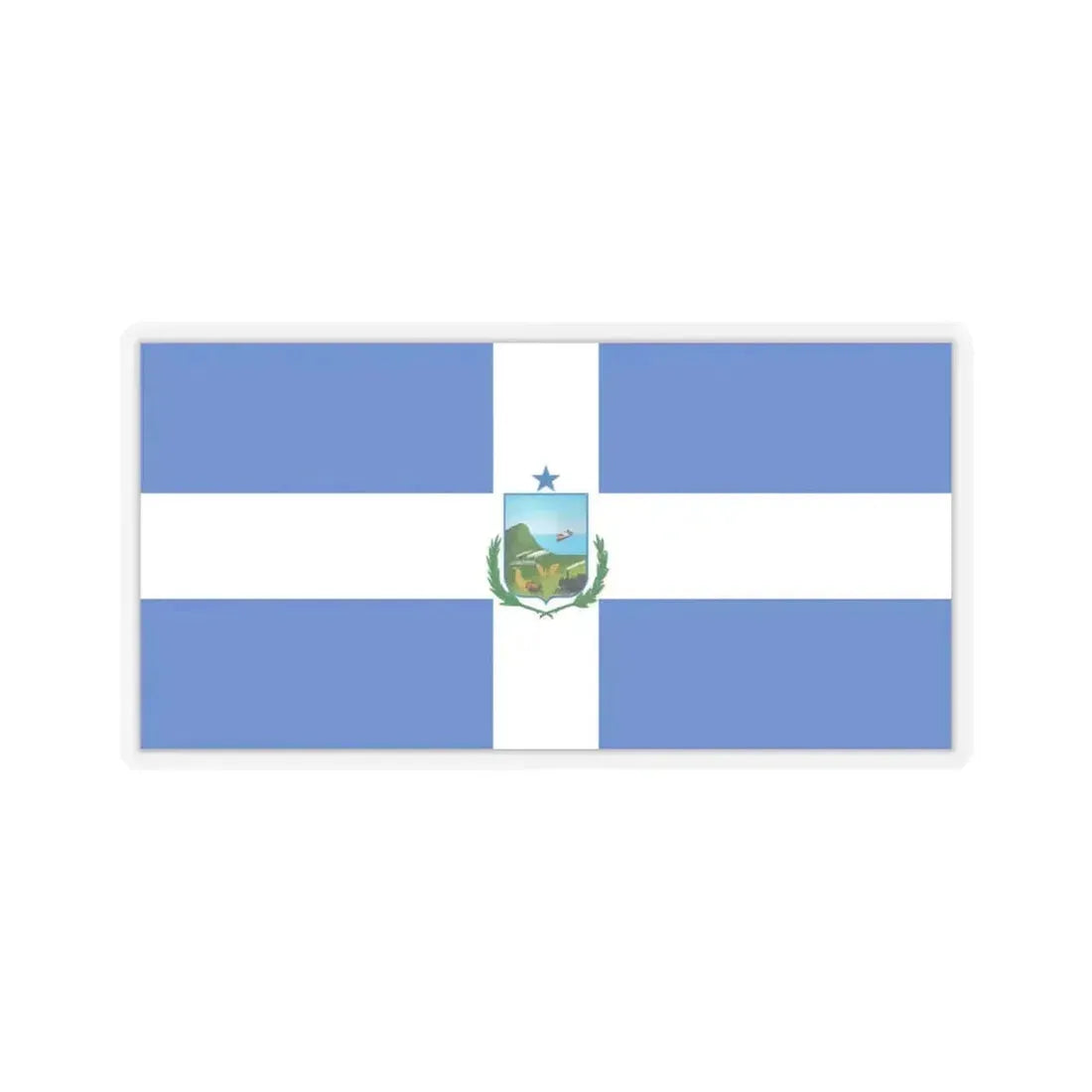 Flag of Manta Ecuador - STICKER Vinyl Kiss-Cut Decal 4 Inch Transparent - The Sticker Space